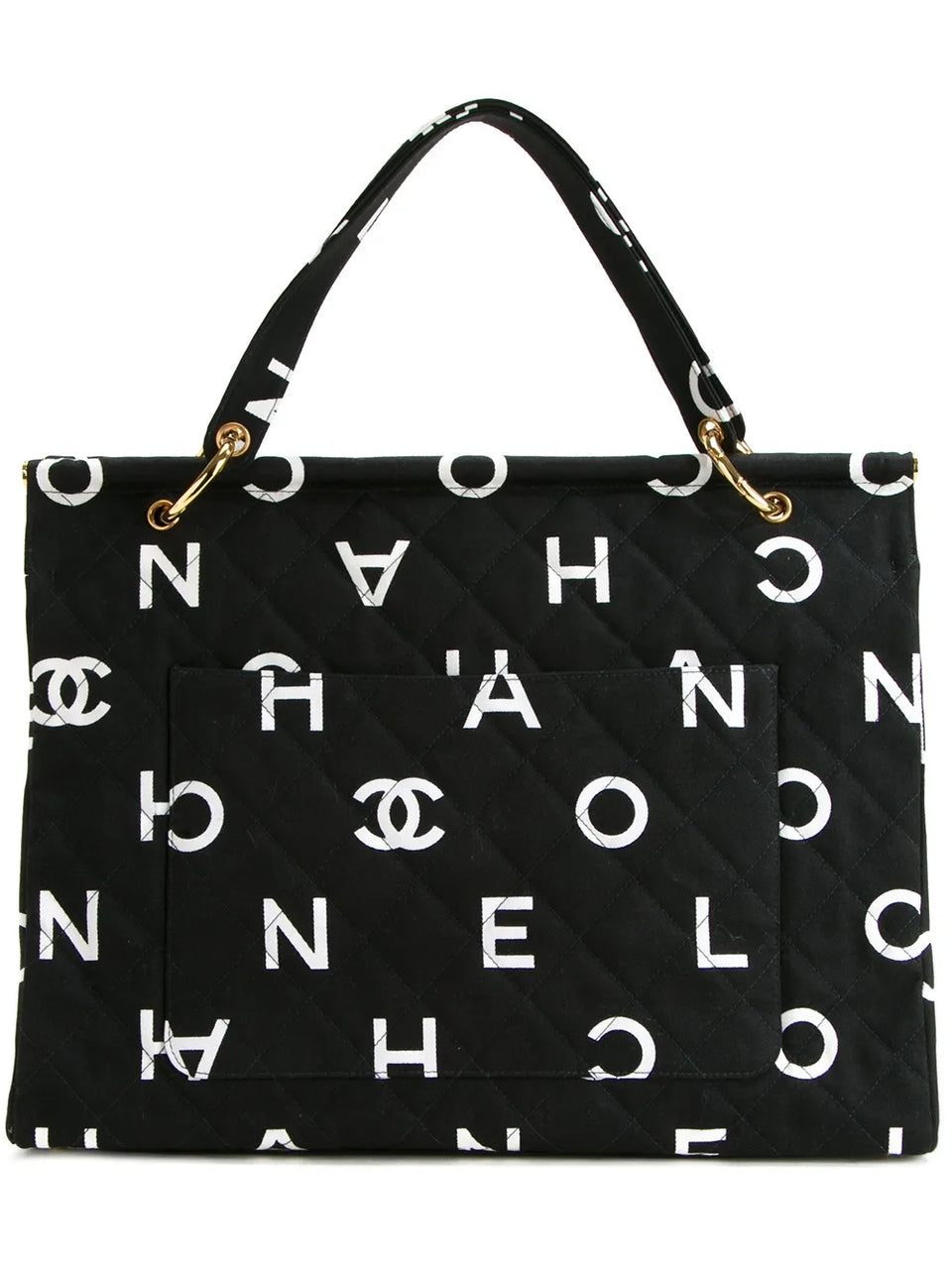 quilted logo tote