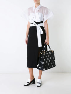 quilted logo tote