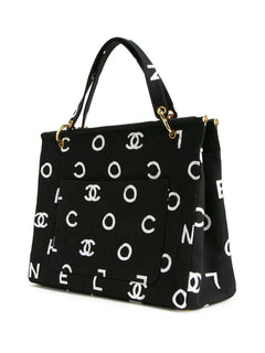 quilted logo tote