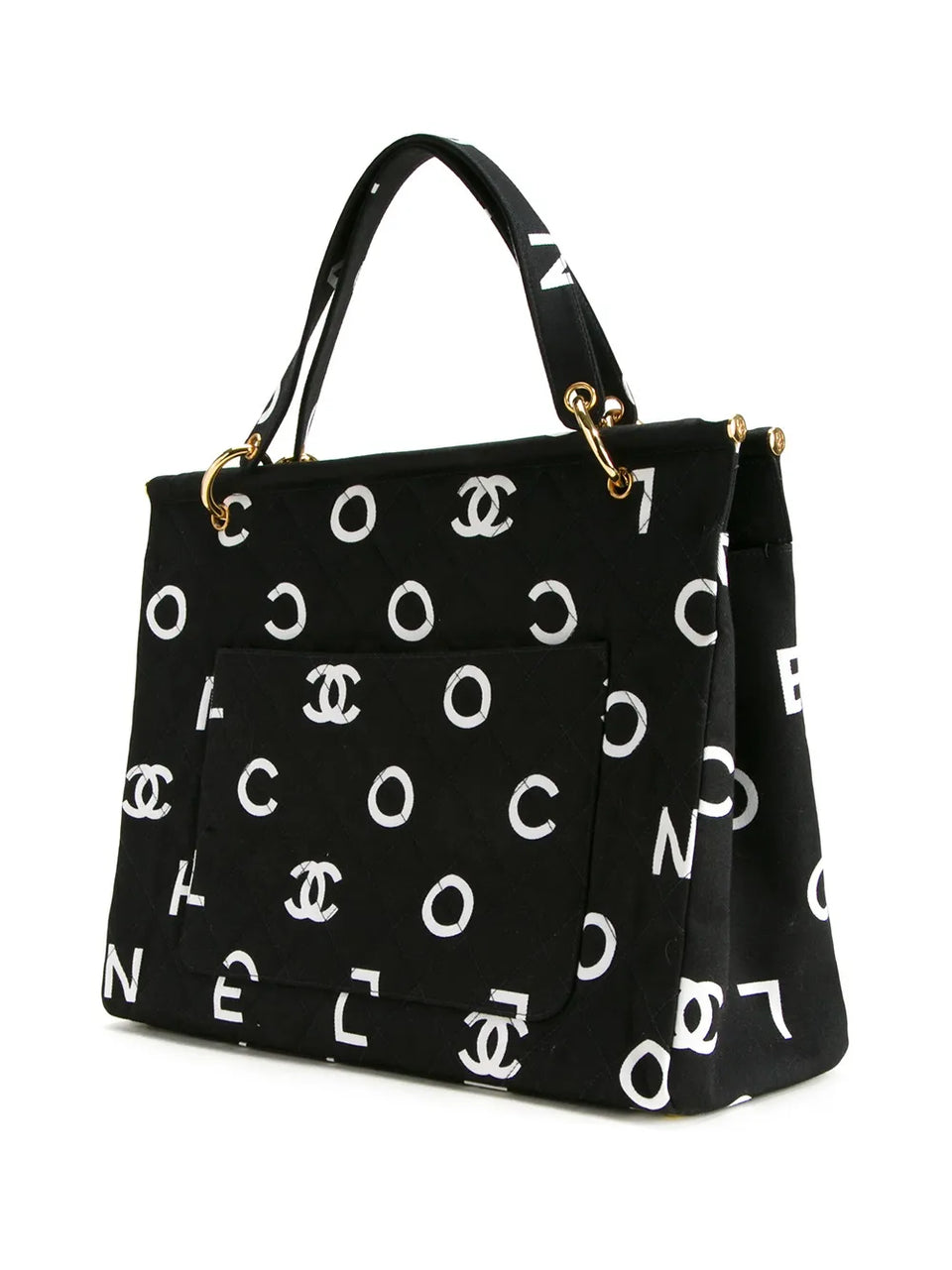 quilted logo tote