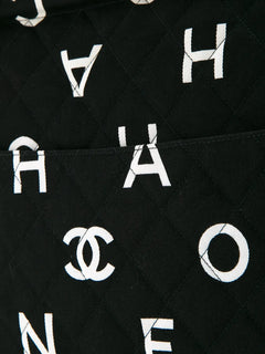 quilted logo tote