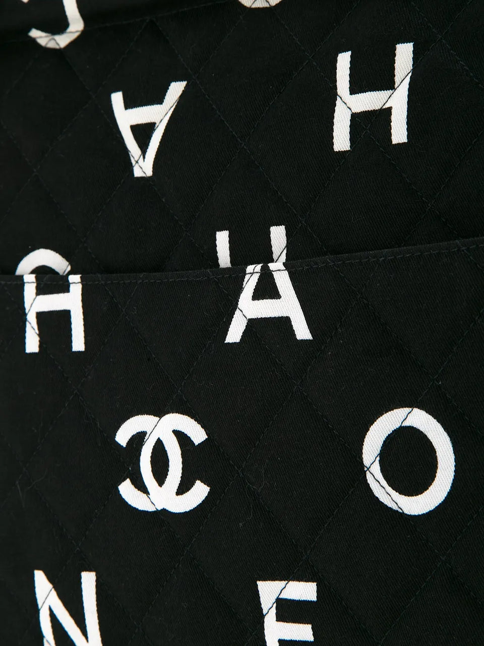 quilted logo tote