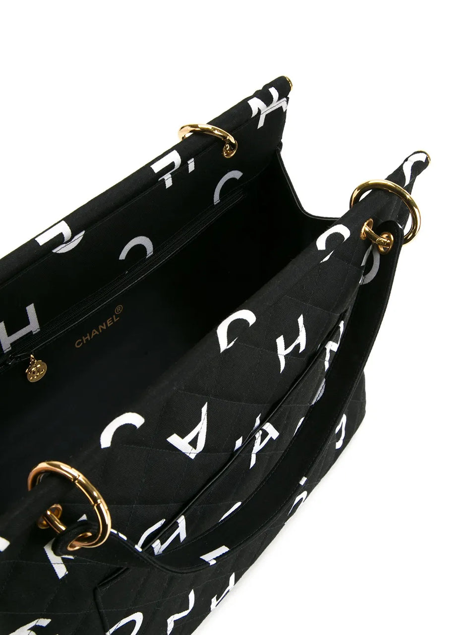 quilted logo tote