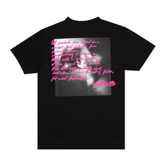 Off-White Tornado Type Slim Shorts-Sleeve T-Shirt Black/Fuchsia
