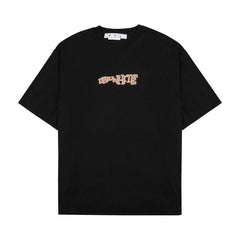 Off-White Glitz Carlos Over Skate Shorts-Sleeve T-Shirt Black/Silver