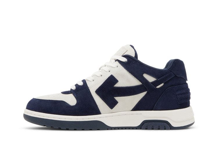OFF-WHITE Out Of Office OOO Low Tops White Blue Suede