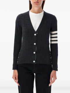 4-Bar V-neck cashmere cardigan