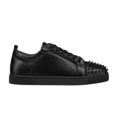 Christian Louboutin Louis Junior Spikes Orlato Flat Black CL Pattern