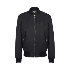Balmain Nylon Zipped Bomber Jacket Blue