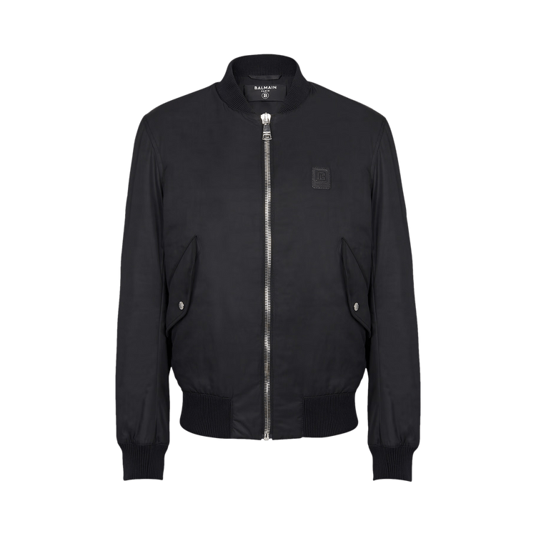 Balmain Nylon Zipped Bomber Jacket Blue
