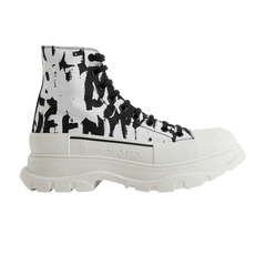 Alexander McQueen Tread Slick Boot Graffiti Logo - Black