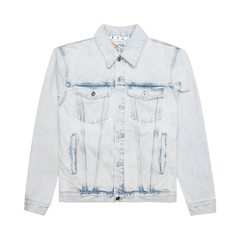 Off-White Graffiti Embroidered Denim Skate Jacket Extreme Blue