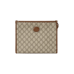 Gucci Beauty Case With Interlocking G Beige/Ebony/Brown Sugar