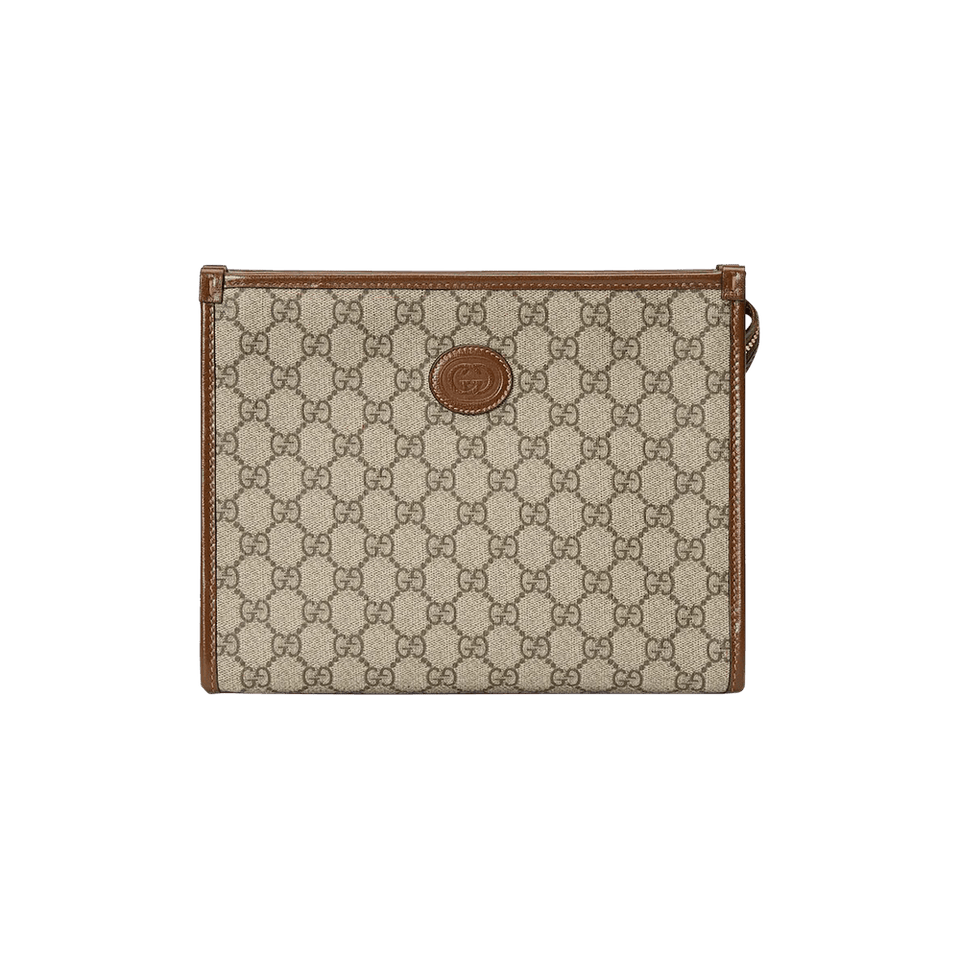 Gucci Beauty Case With Interlocking G Beige/Ebony/Brown Sugar