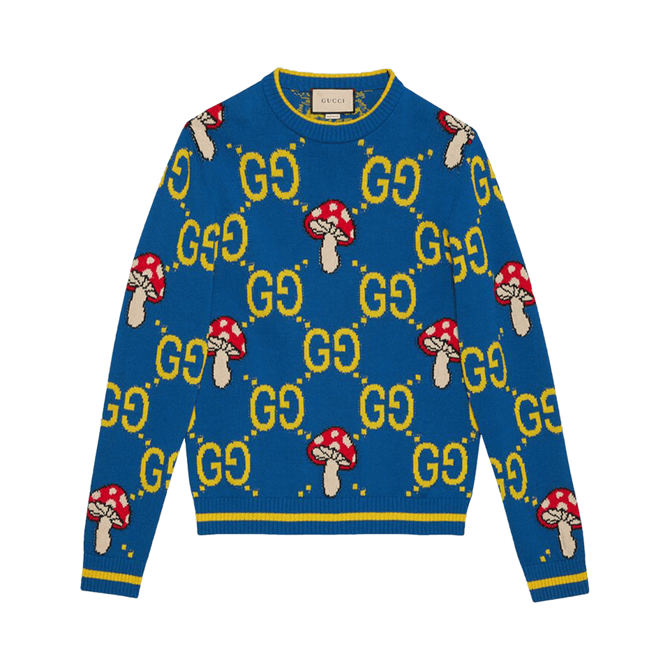 Gucci GG Wool Sweater Bluette/Multicolor