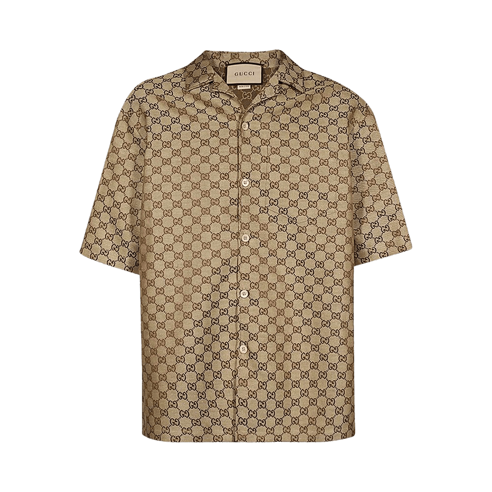 Gucci GG Linen Shirt Camel/Ebony