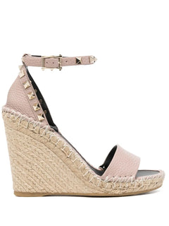 105mm Double Rockstud wedge sandals