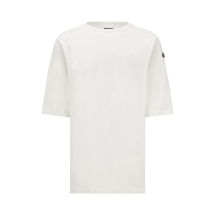 Moncler x Rick Owens Knitted Crewneck Shorts-Sleeve T-Shirt Milk