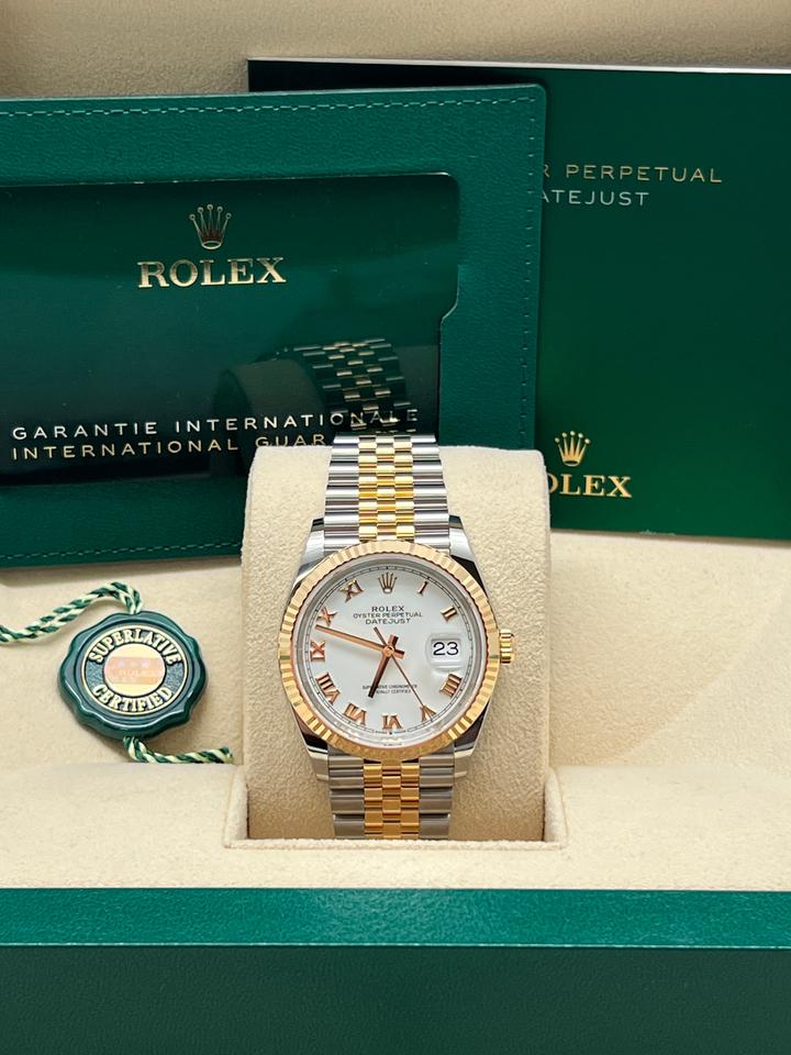 Rolex | Datejust | Rolex 126233 Datejust 36mm  White Roman Dial Jubilee band | Gold/Steel | 36mm mm | Gold/Steel | White | Automatic