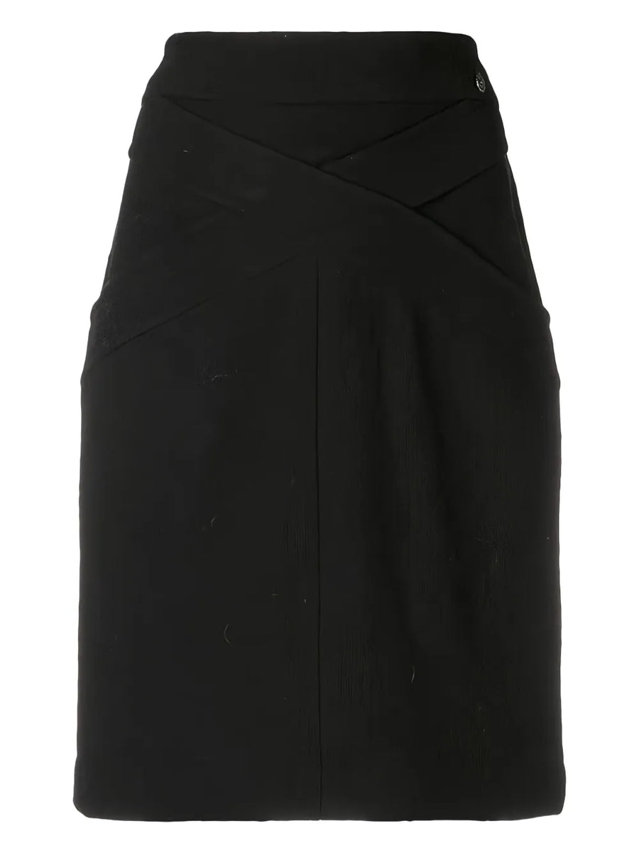 crisscross detail fitted skirt