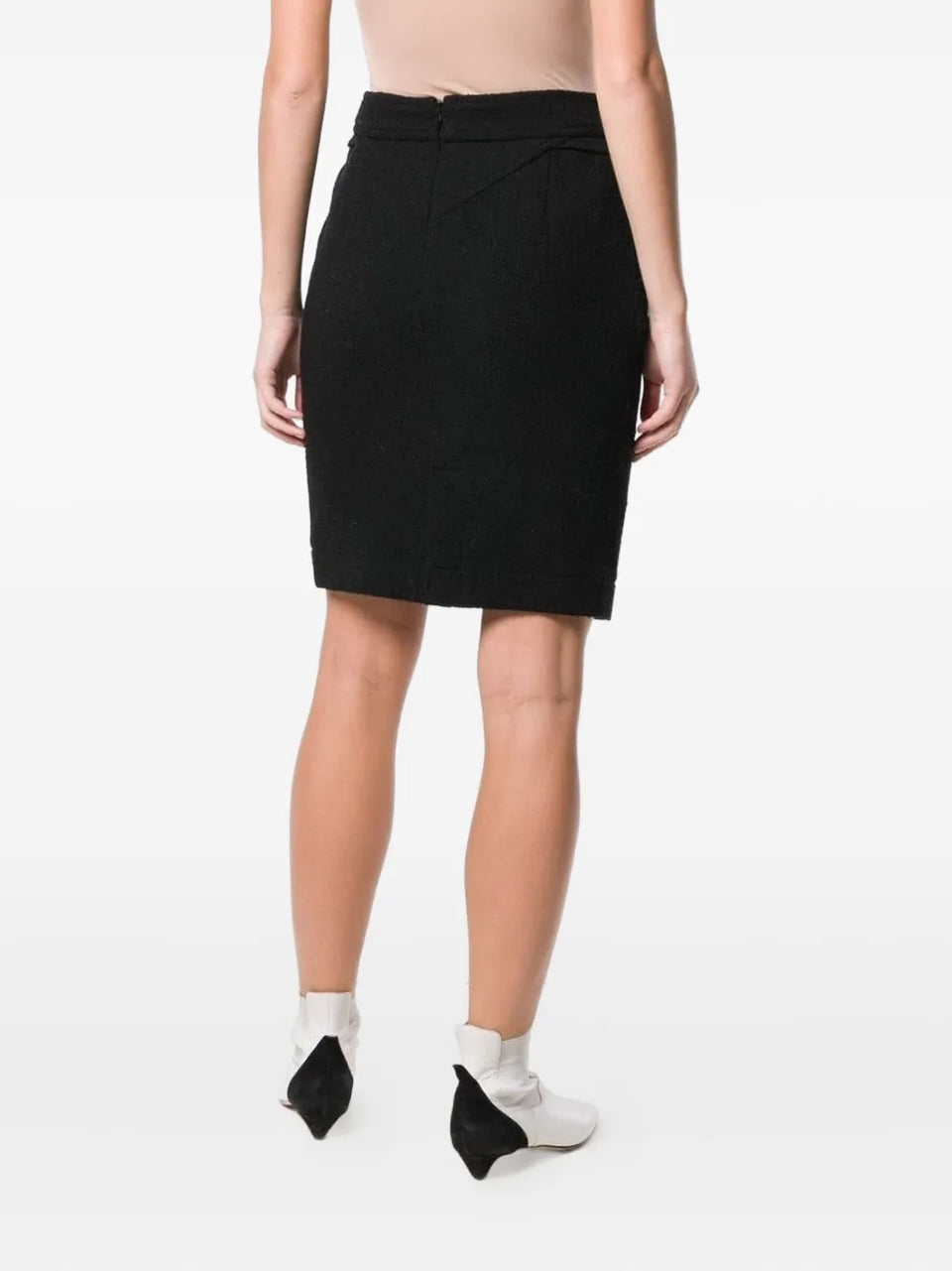 crisscross detail fitted skirt