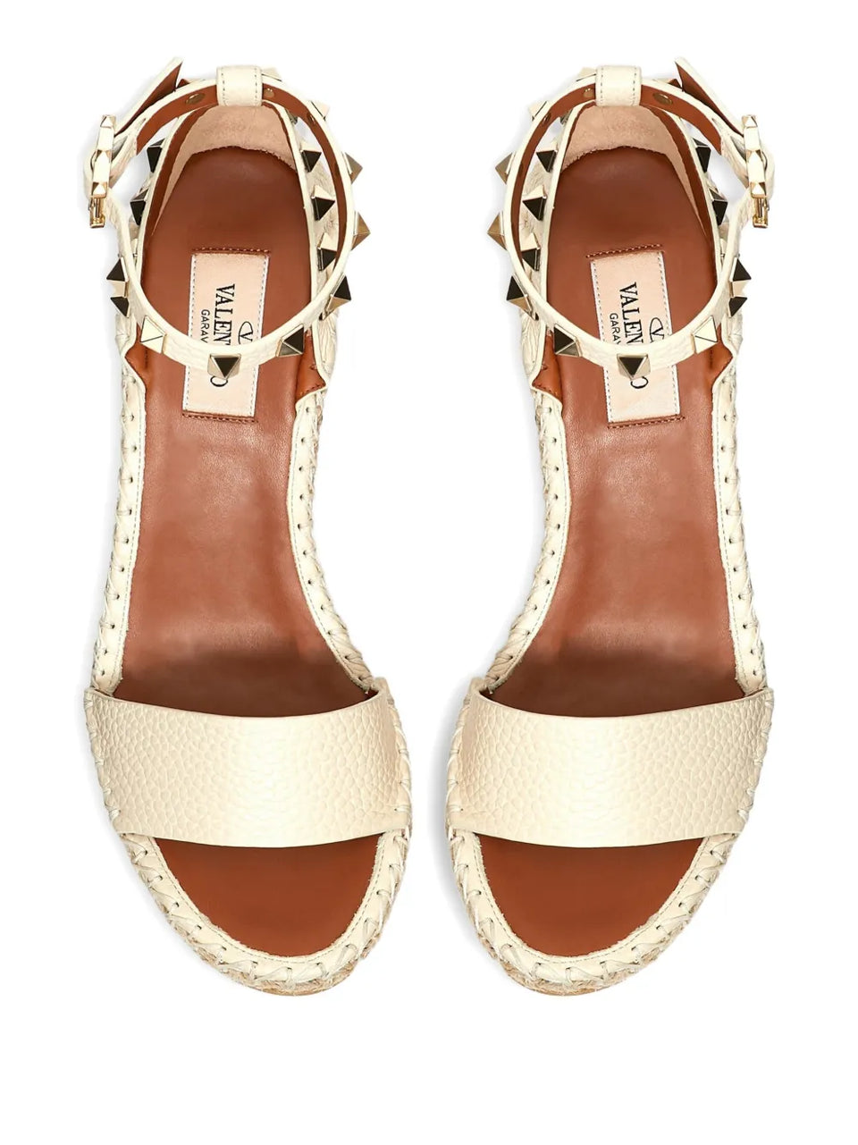 105mm Double Rockstud wedge sandals