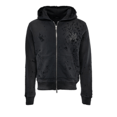 Amiri Logo Shotgun Zip Hoodie Faded Black