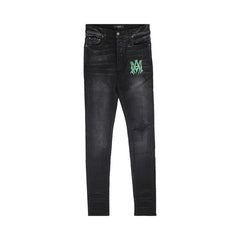 Amiri Watercolor Logo Jean Aged Black