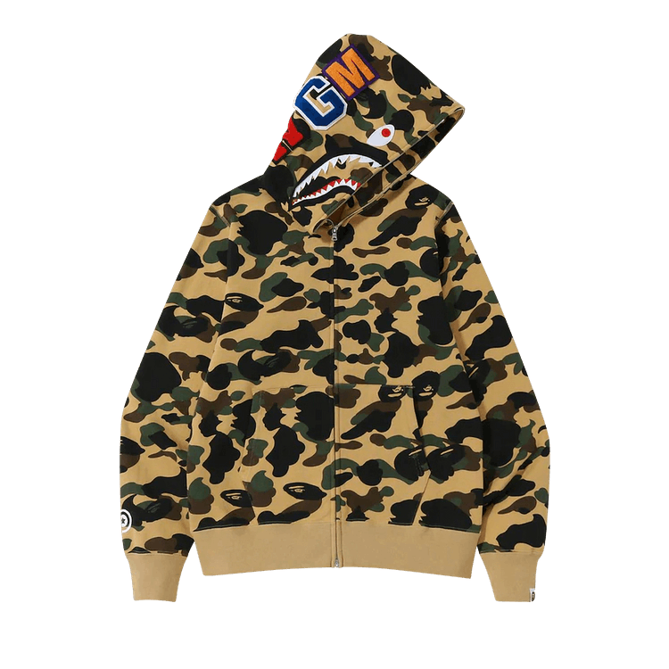 BAPE 1st Camo Shark Full Zip Hoodie Yellow