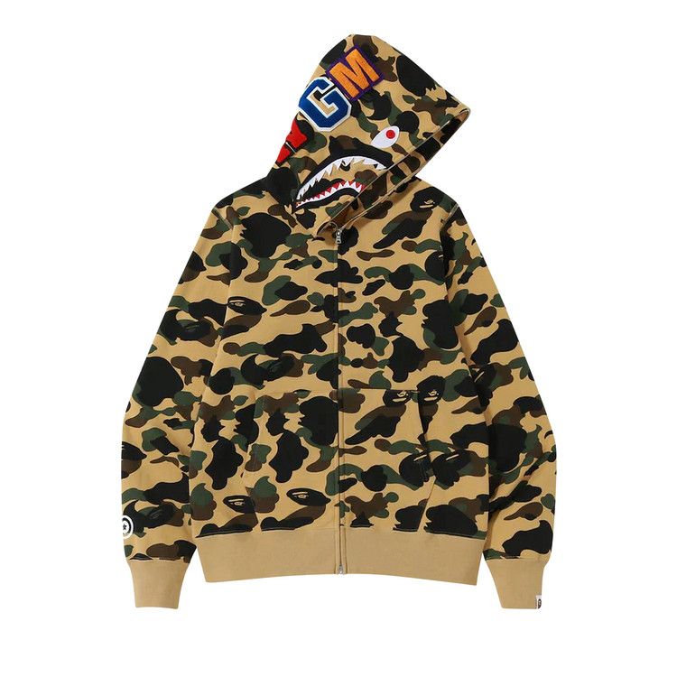 BAPE 1st Camo Shark Full Zip Hoodie Yellow