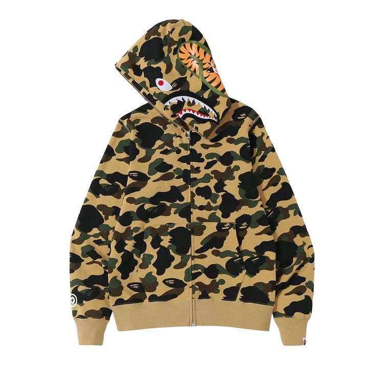 BAPE 1st Camo Shark Full Zip Hoodie Yellow