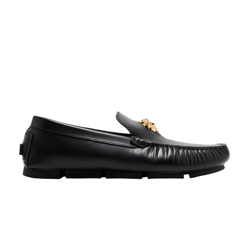 Versace LA Medusa Driver Loafer Black Gold