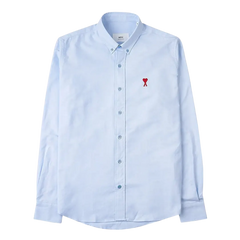 Ami ADC Red Heart Oxford Shirt Sky Blue