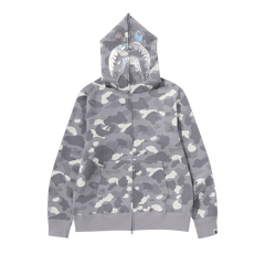 BAPE City Camo Shark Full Zip Hoodie Grey