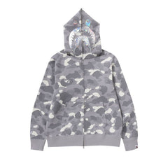 BAPE City Camo Shark Full Zip Hoodie Grey