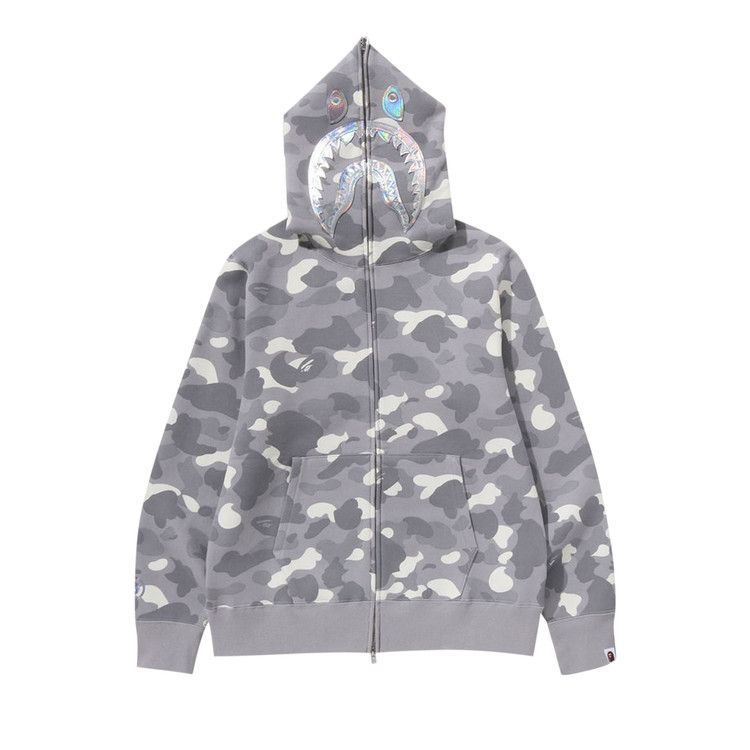BAPE City Camo Shark Full Zip Hoodie Grey