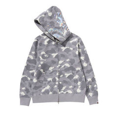 BAPE City Camo Shark Full Zip Hoodie Grey