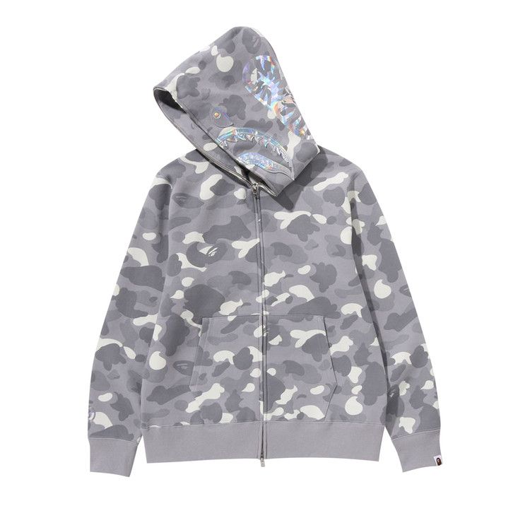BAPE City Camo Shark Full Zip Hoodie Grey