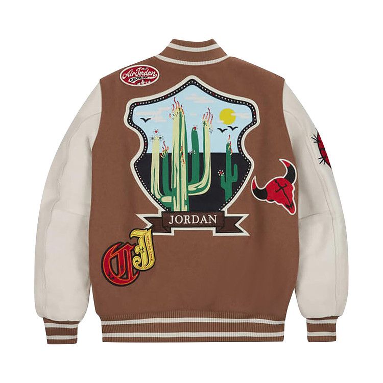 Air Jordan x Travis Scott Varsity Jacket (Asia Sizing) Antique Brown