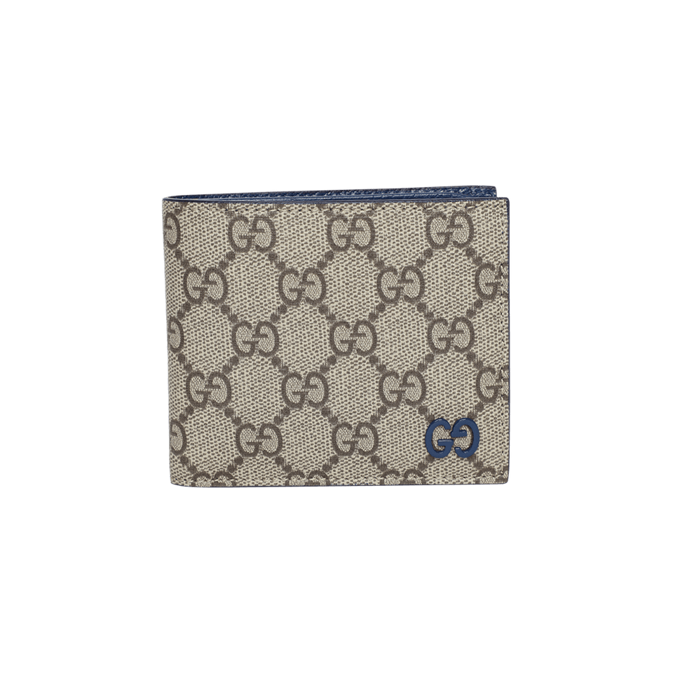 Gucci Monogram Bifold Wallet Beige/Ebony/Blue
