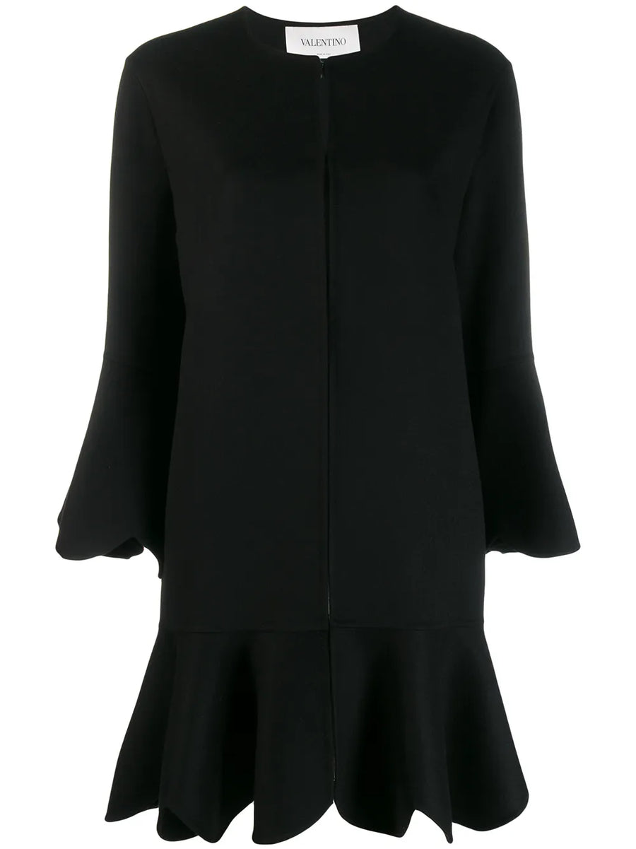 flared scalloped coat
