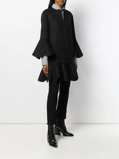 flared scalloped coat