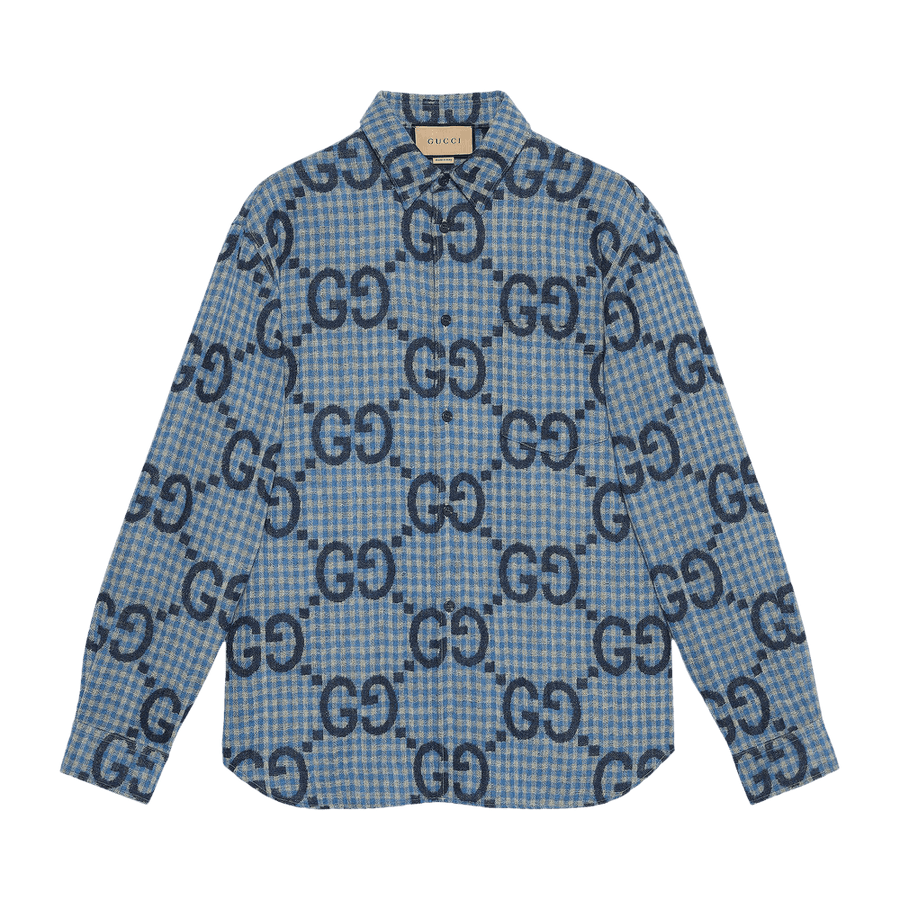Gucci Check Shirt Azure/Blue