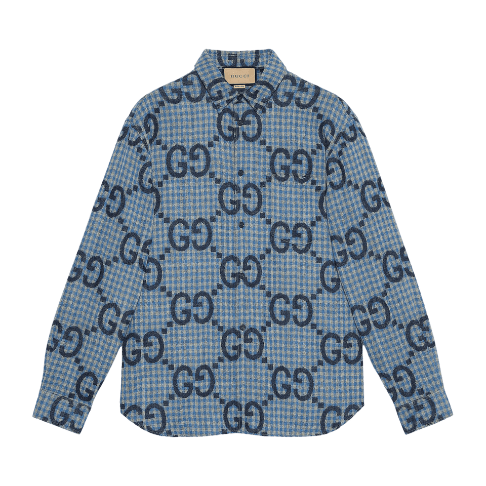 Gucci Check Shirt Azure/Blue