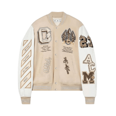 Off-White x AC Milan Varsity Jacket Cream/White