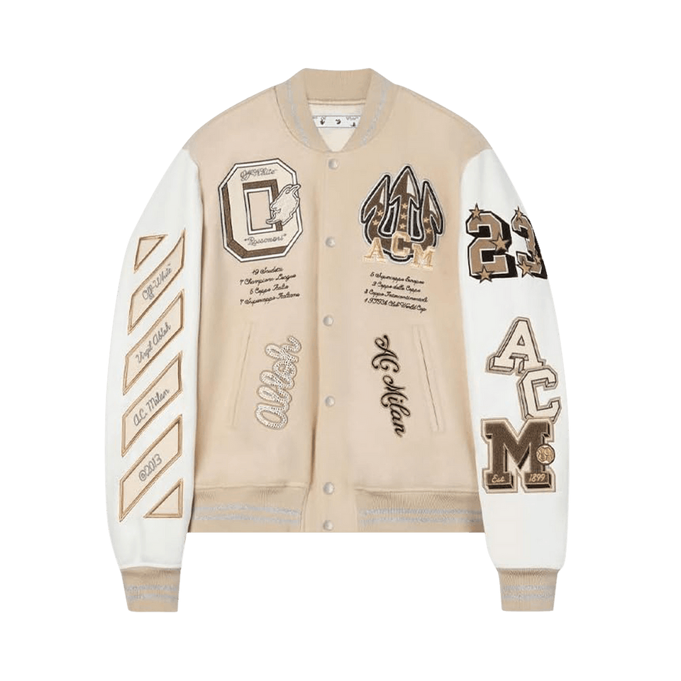 Off-White x AC Milan Varsity Jacket Cream/White