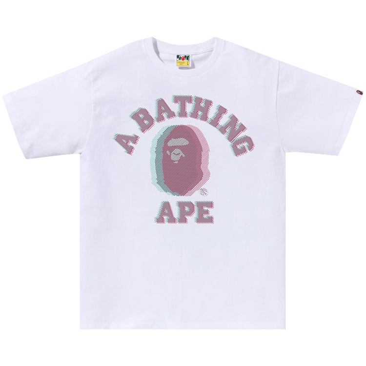 BAPE Glitch Art College T-Shirt White