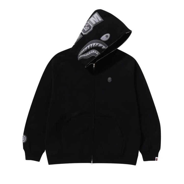BAPE Ape Head One Point Shark Zip Hoodie Black