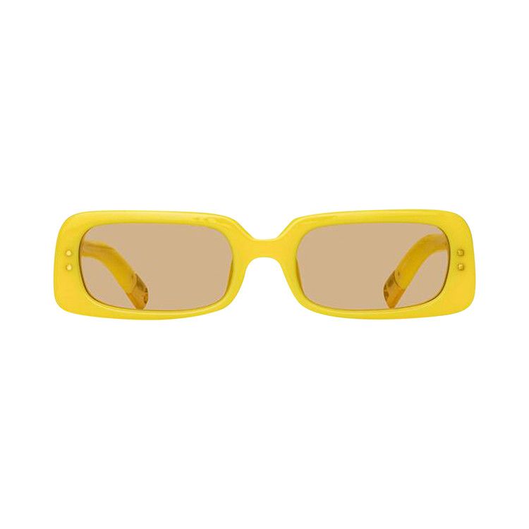 Jacquemus Azzurro Rectangular Sunglasses Pear Sorbet/Yellow Gold/Yellow