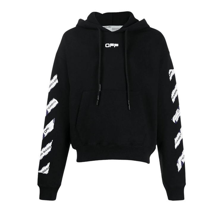 Off-White Airport Tape Slim Hoodie Black/White
